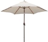 TropiShade TropiLight 9-Foot Bronze Aluminum Lighted Canvas Market Umbrella