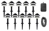 Moonrays 95534 10-Fixture Low-Voltage Plastic Lighting Kit, Black