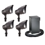 Intermatic CL10304T Malibu Outdoor Four-Light Lighting Kit with 300-Watt Power Pack/Timer, Black